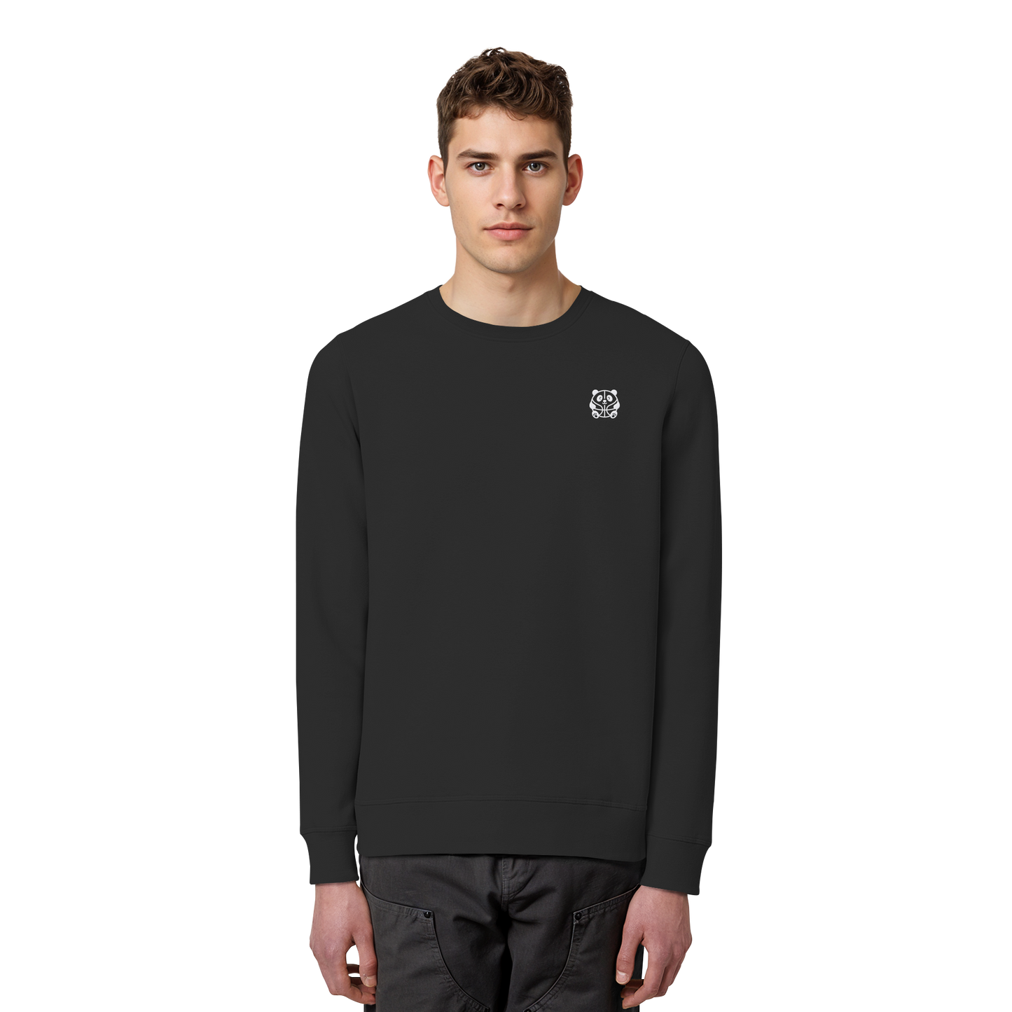 Basketball Panda Backprint - Organic Basic Unisex Sweatshirt