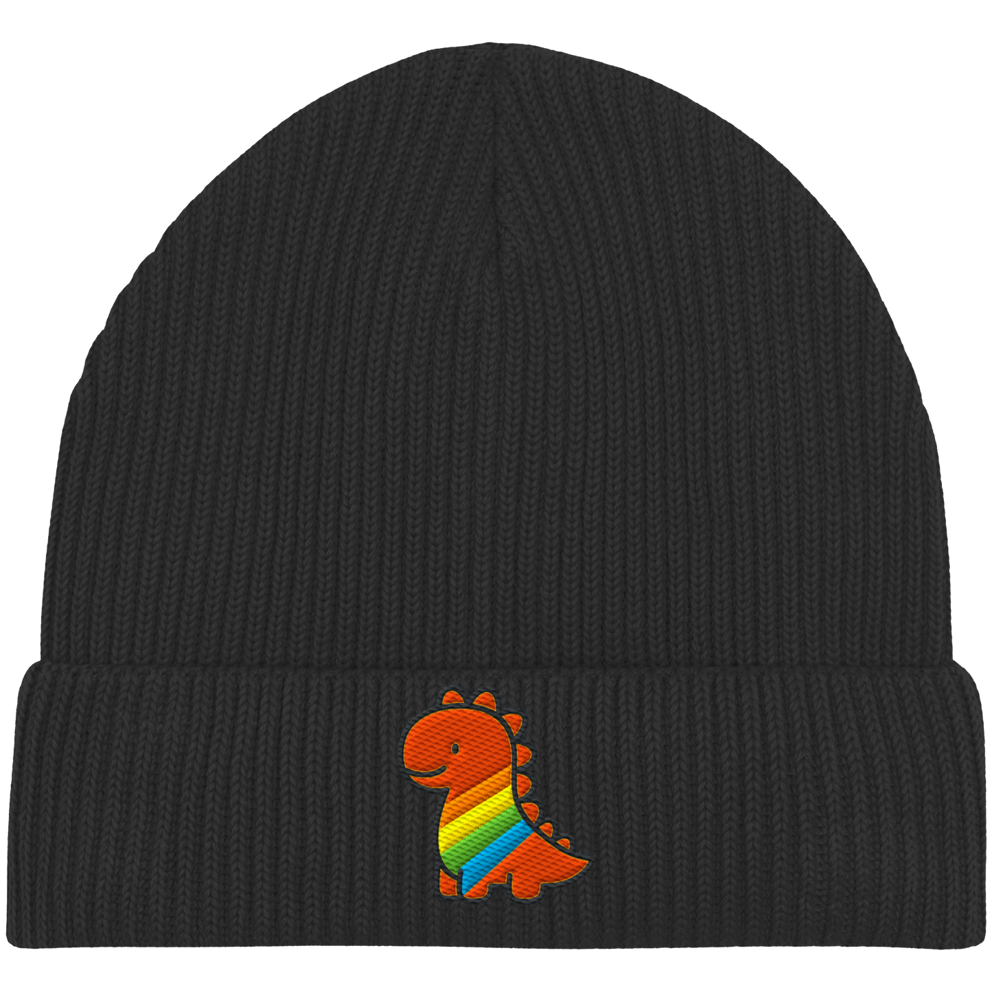 Rainbow Dino - Organic Fisherman Beanie