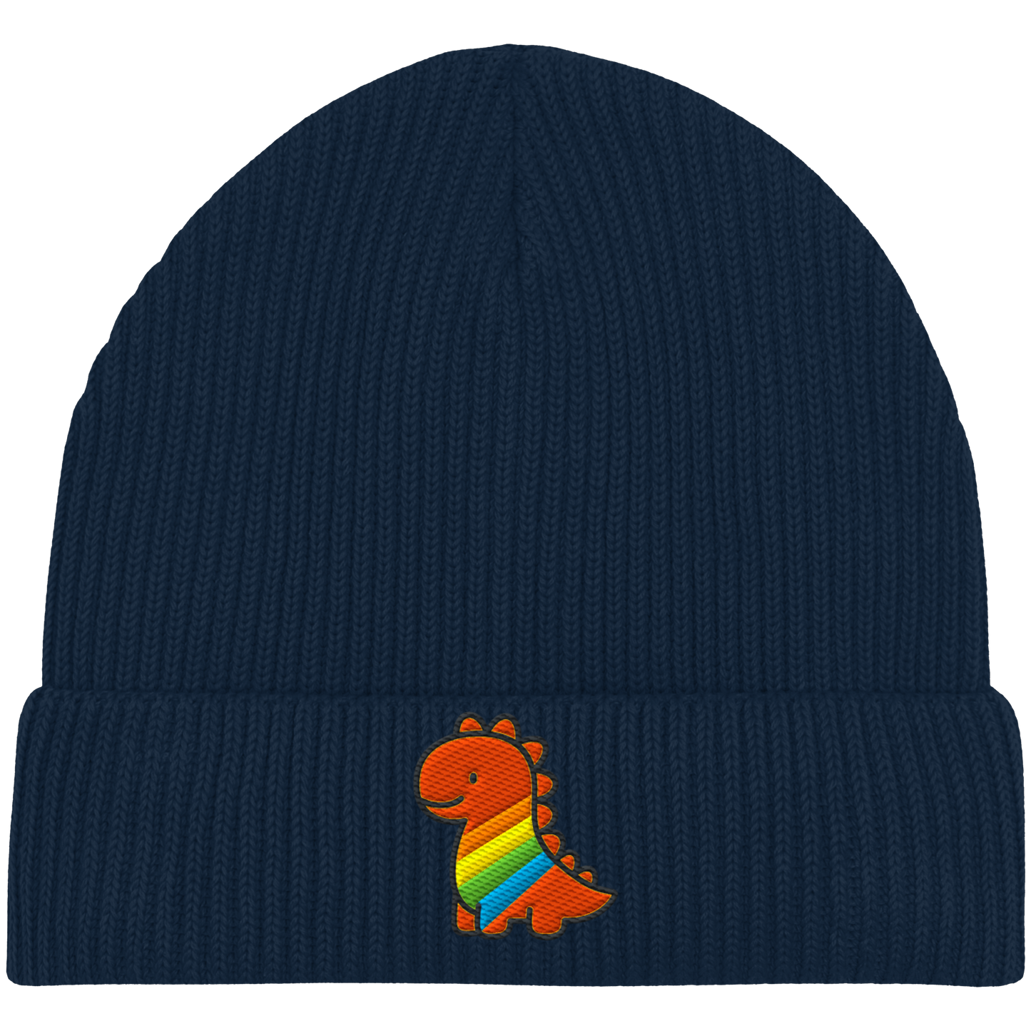 Rainbow Dino - Organic Fisherman Beanie