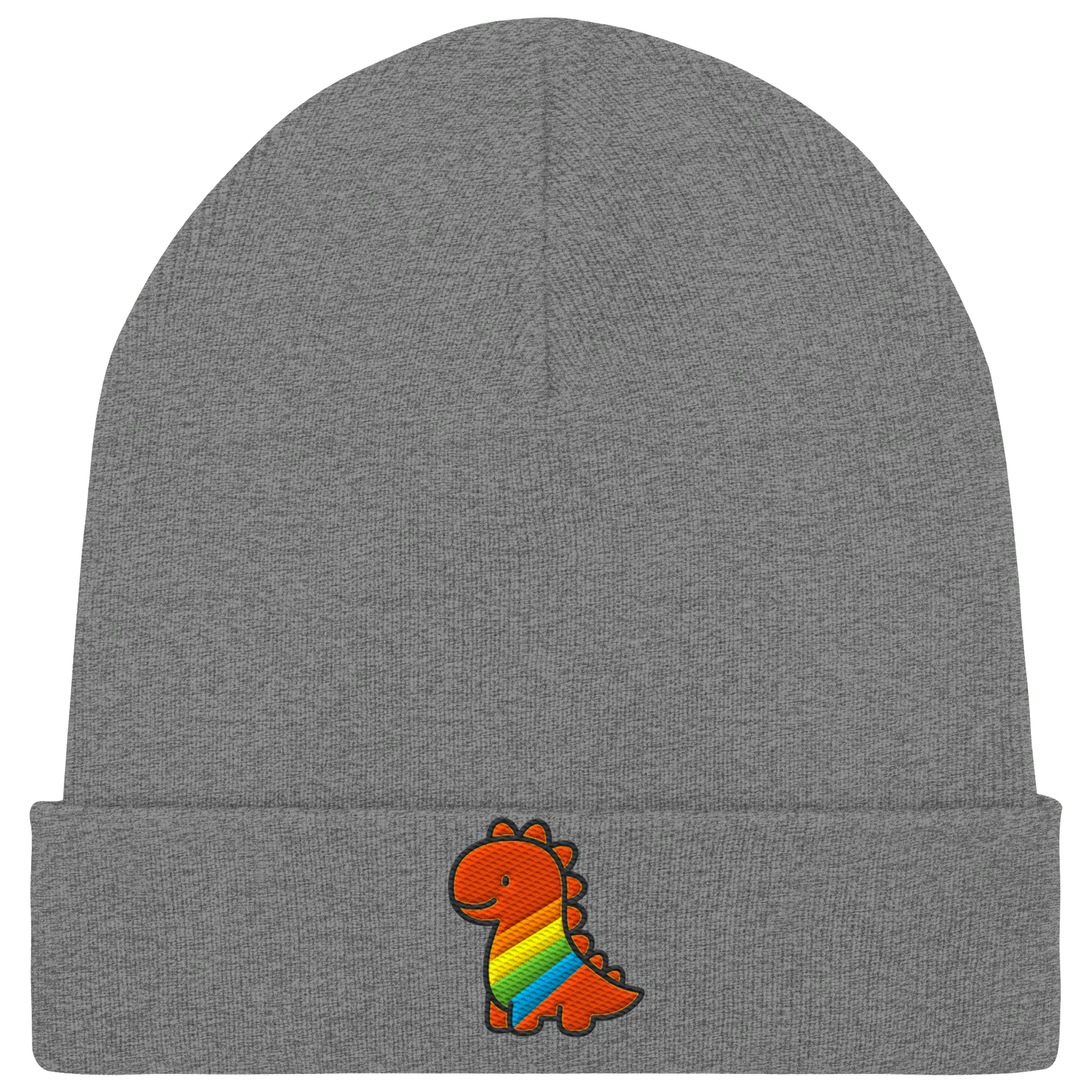 Rainbow Dino - Organic Rib Beanie