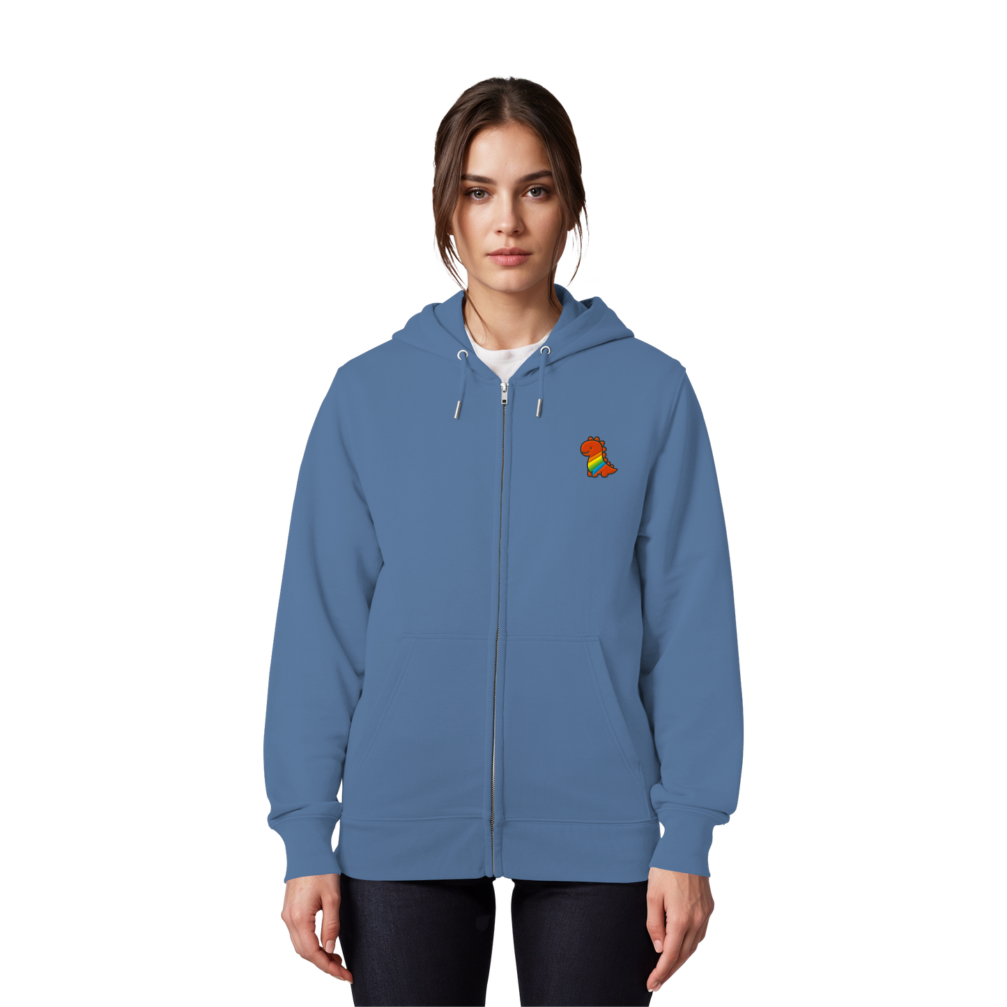 Rainbow Dino - Organic Zipper