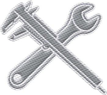 Messschieber und Schraubenschlüssel