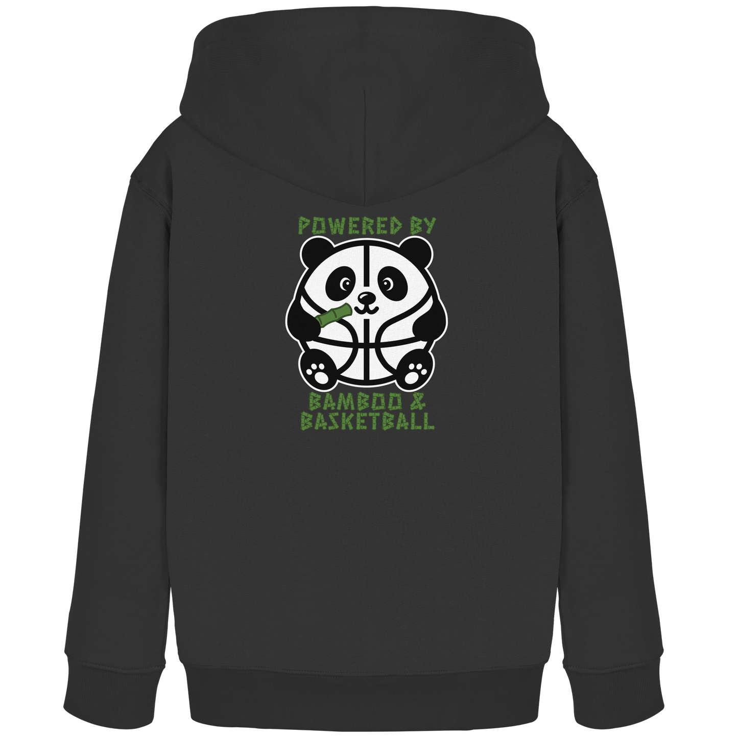Basketball Panda Backprint - Kids Organic Hoodie