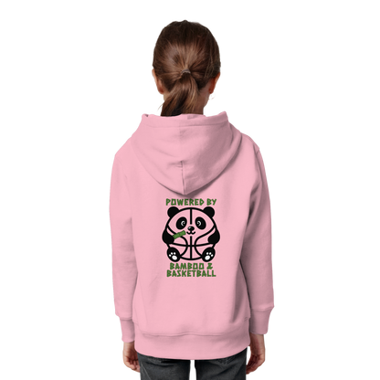 Basketball Panda Backprint - Kids Organic Hoodie