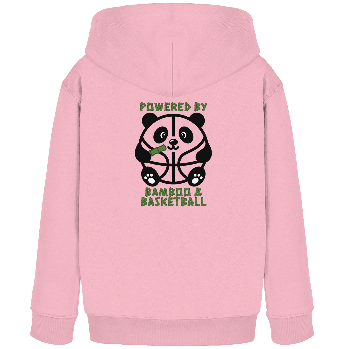 Basketball Panda Backprint - Kids Organic Hoodie