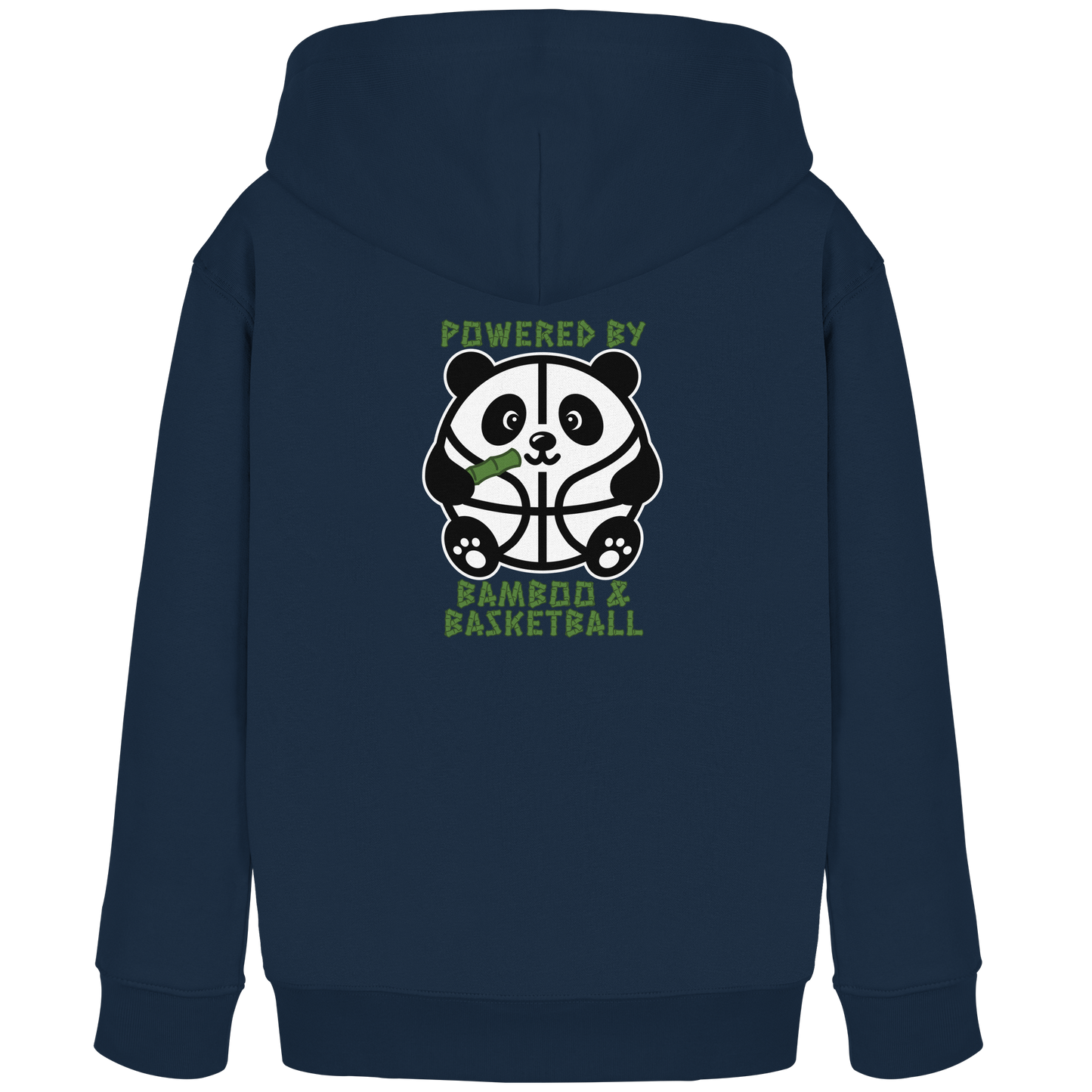 Basketball Panda Backprint - Kids Organic Hoodie