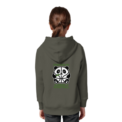Basketball Panda Backprint - Kids Organic Hoodie