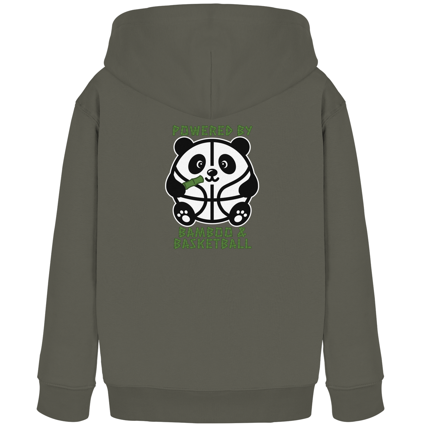 Basketball Panda Backprint - Kids Organic Hoodie