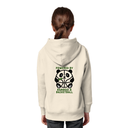 Basketball Panda Backprint - Kids Organic Hoodie