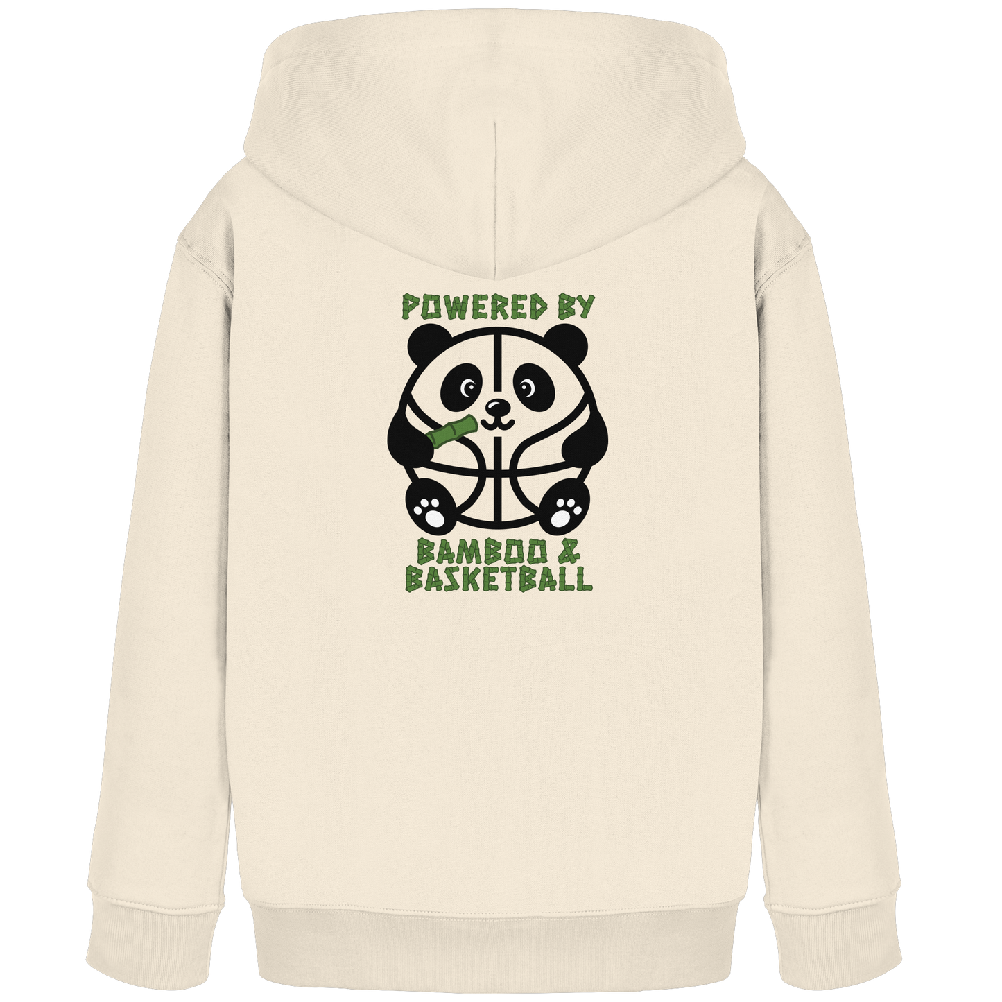 Basketball Panda Backprint - Kids Organic Hoodie