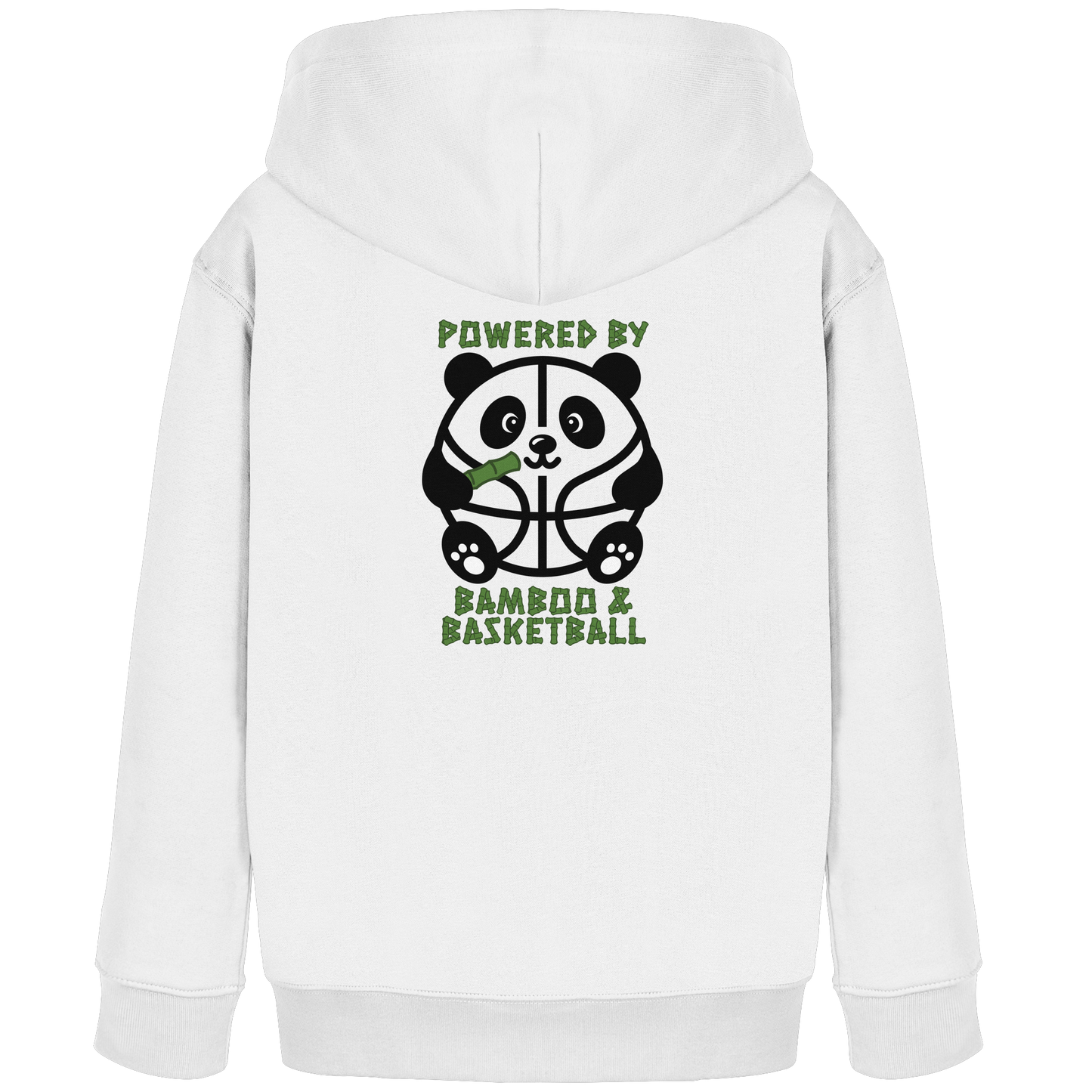 Basketball Panda Backprint - Kids Organic Hoodie