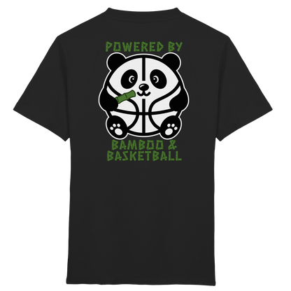 Basketball Panda Backprint - Kids Organic Shirt