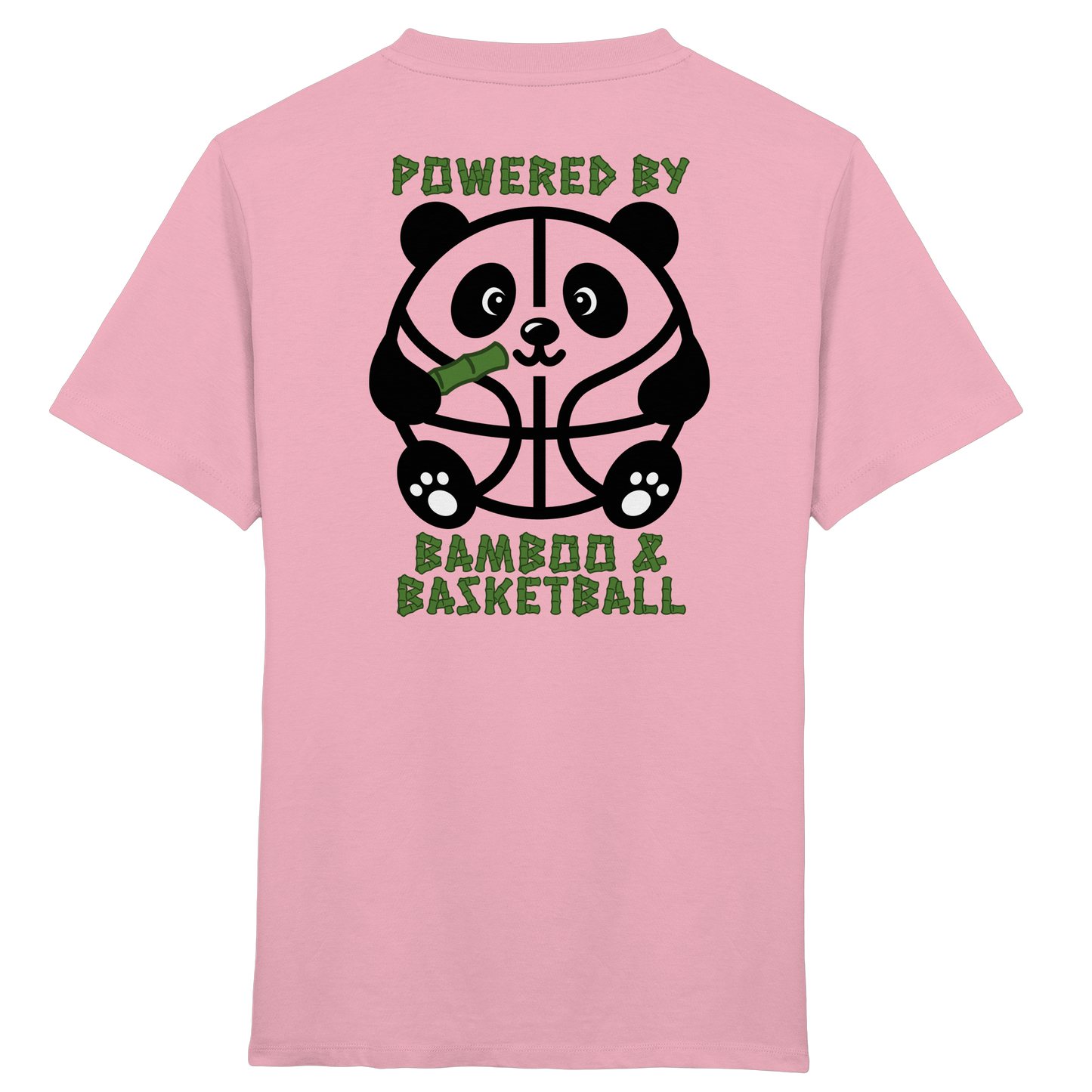 Basketball Panda Backprint - Kids Organic Shirt