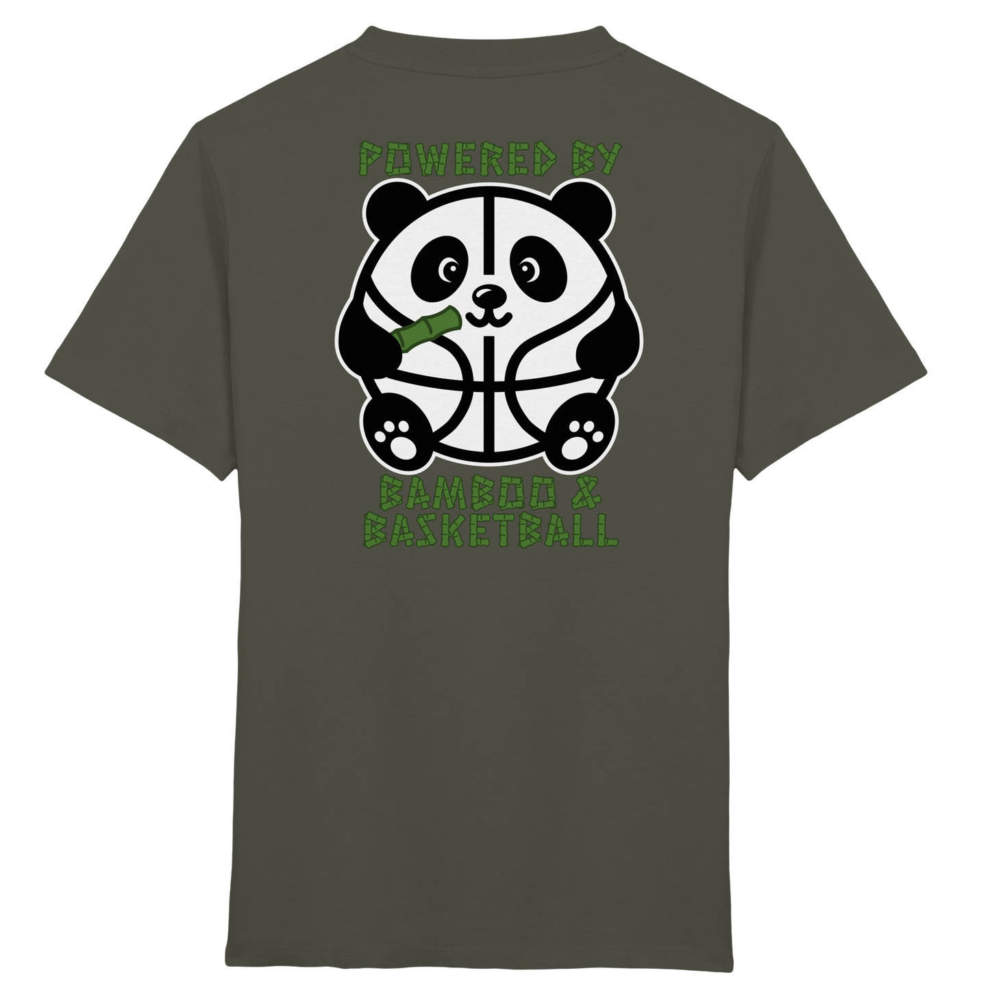 Basketball Panda Backprint - Kids Organic Shirt