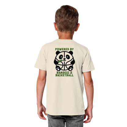 Basketball Panda Backprint - Kids Organic Shirt
