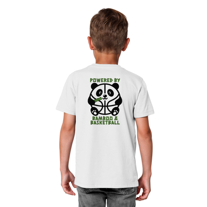 Basketball Panda Backprint - Kids Organic Shirt