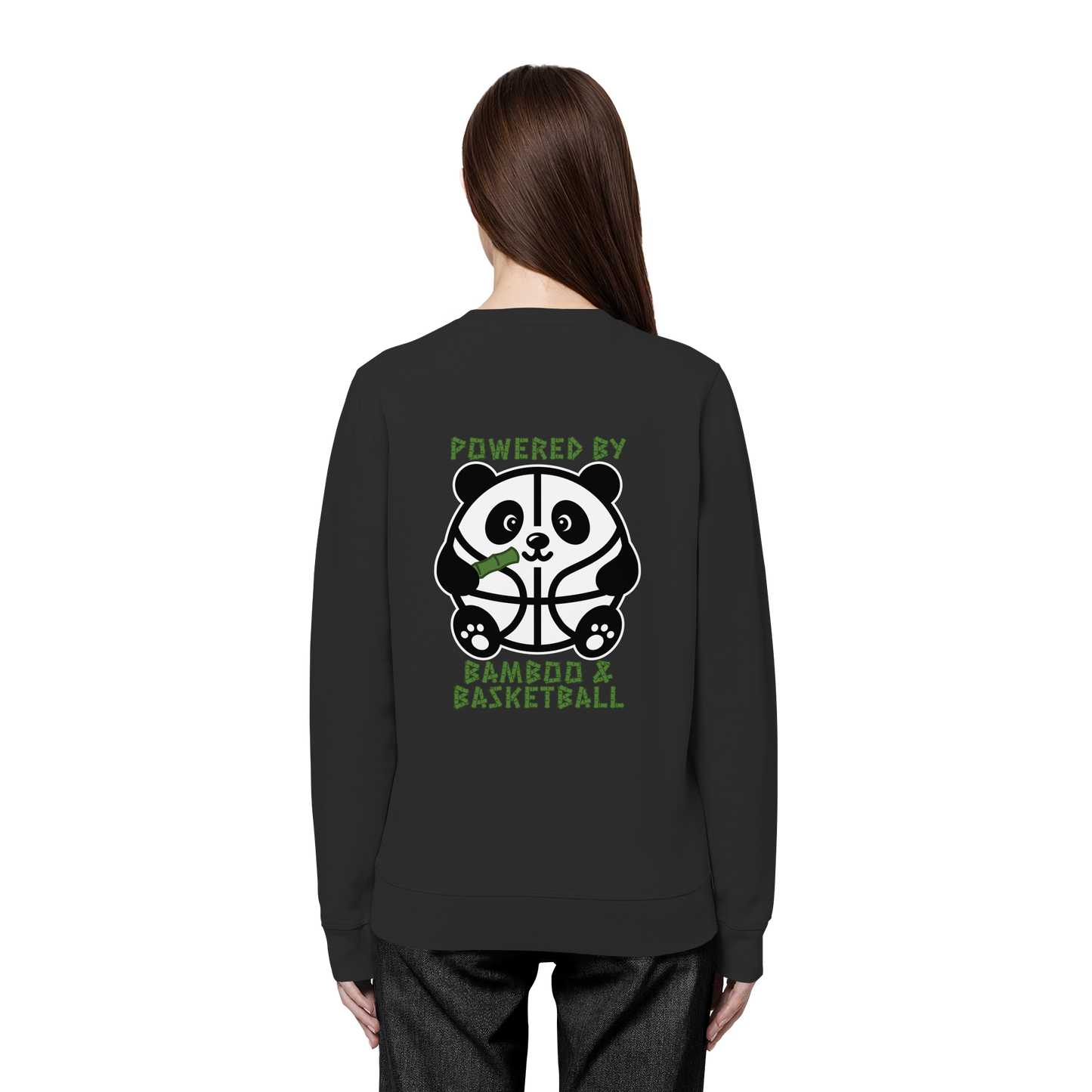 Basketball Panda Backprint - Organic Basic Unisex Sweatshirt