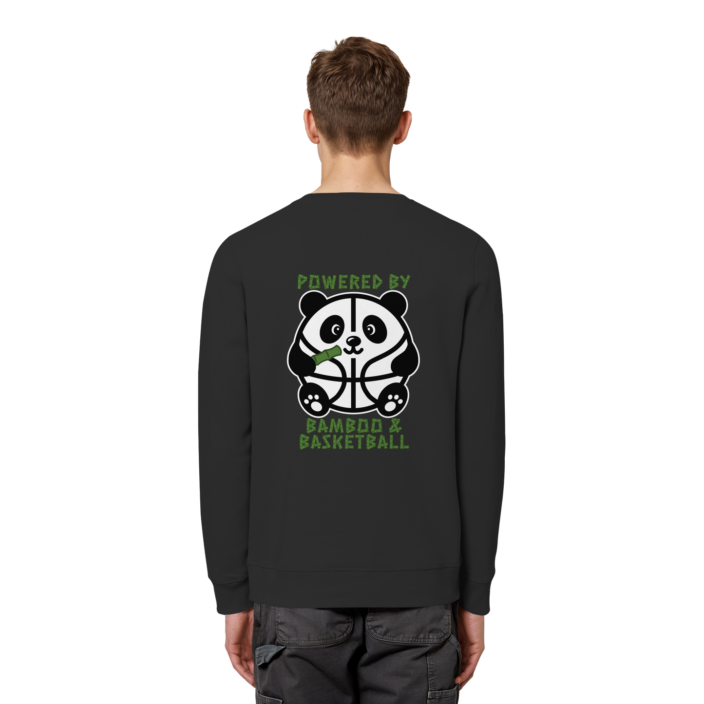 Basketball Panda Backprint - Organic Basic Unisex Sweatshirt