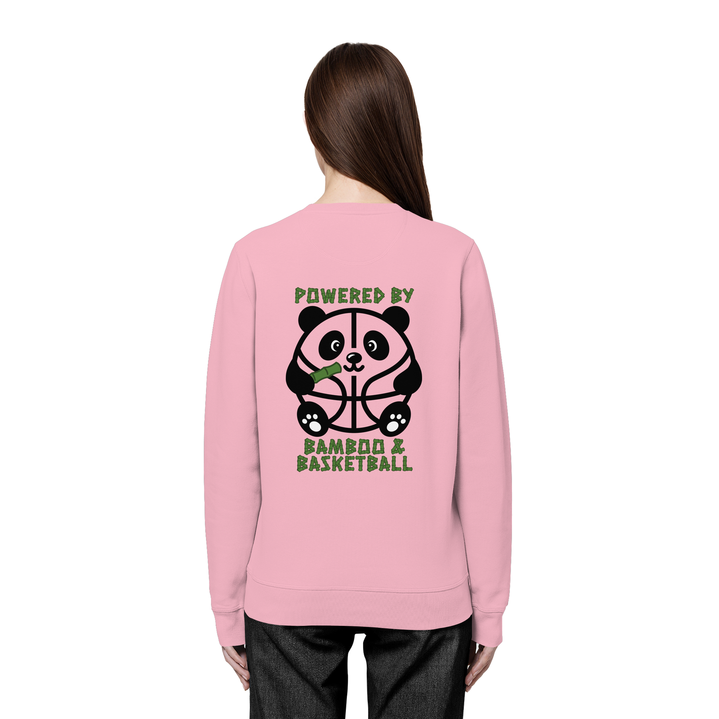 Basketball Panda Backprint - Organic Basic Unisex Sweatshirt