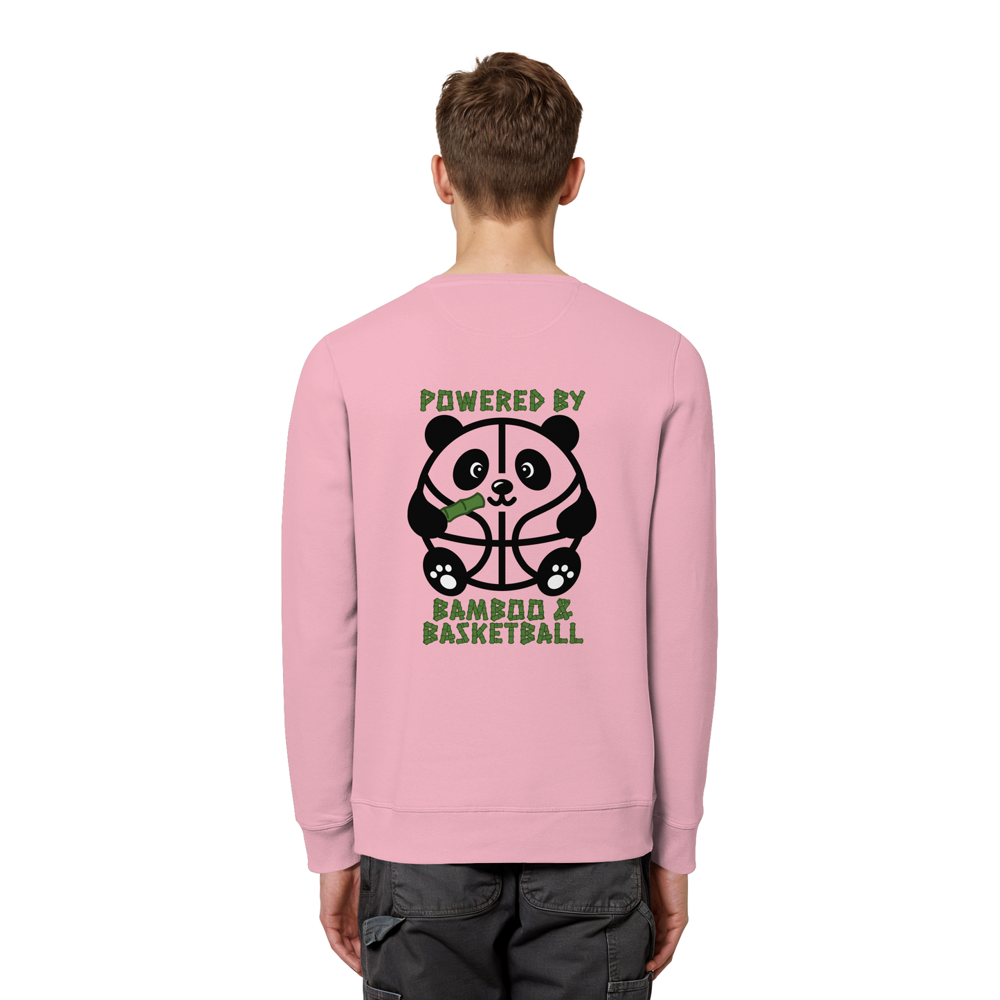 Basketball Panda Backprint - Organic Basic Unisex Sweatshirt