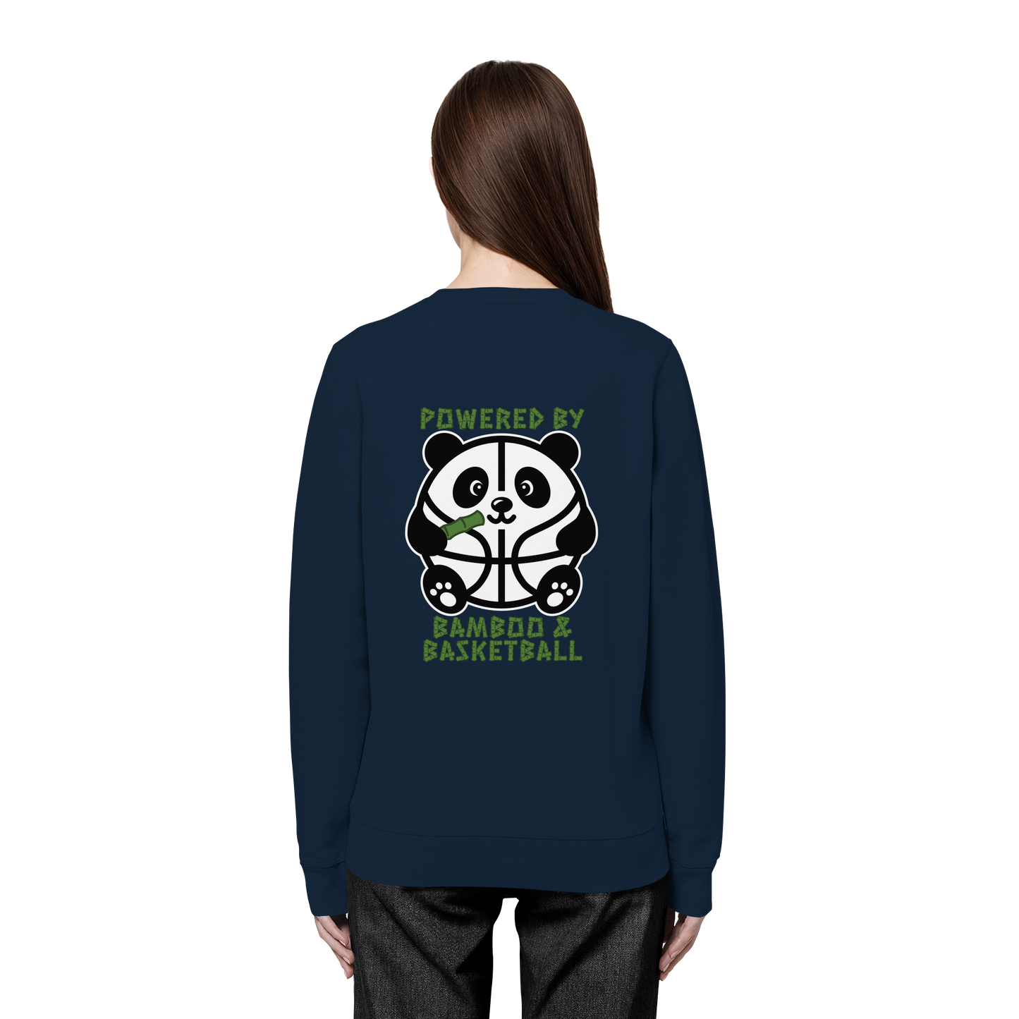 Basketball Panda Backprint - Organic Basic Unisex Sweatshirt