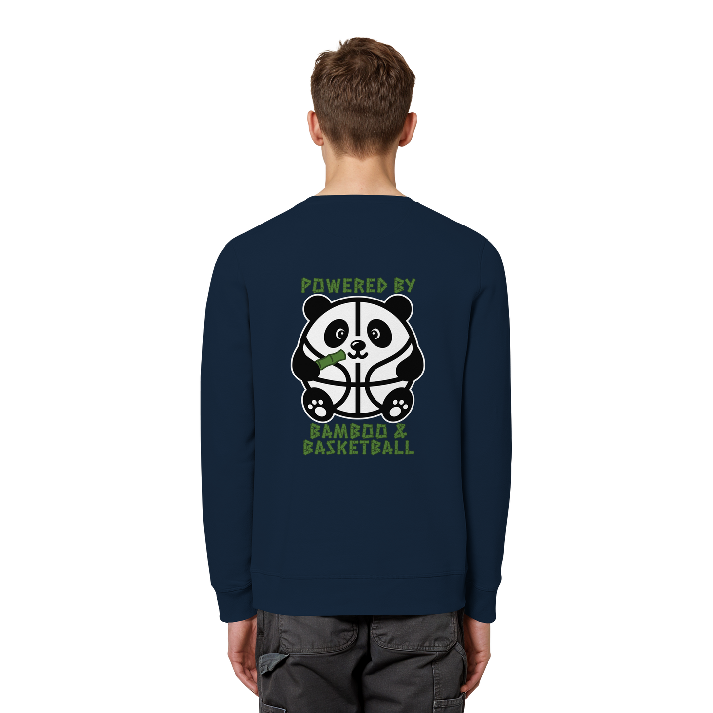 Basketball Panda Backprint - Organic Basic Unisex Sweatshirt