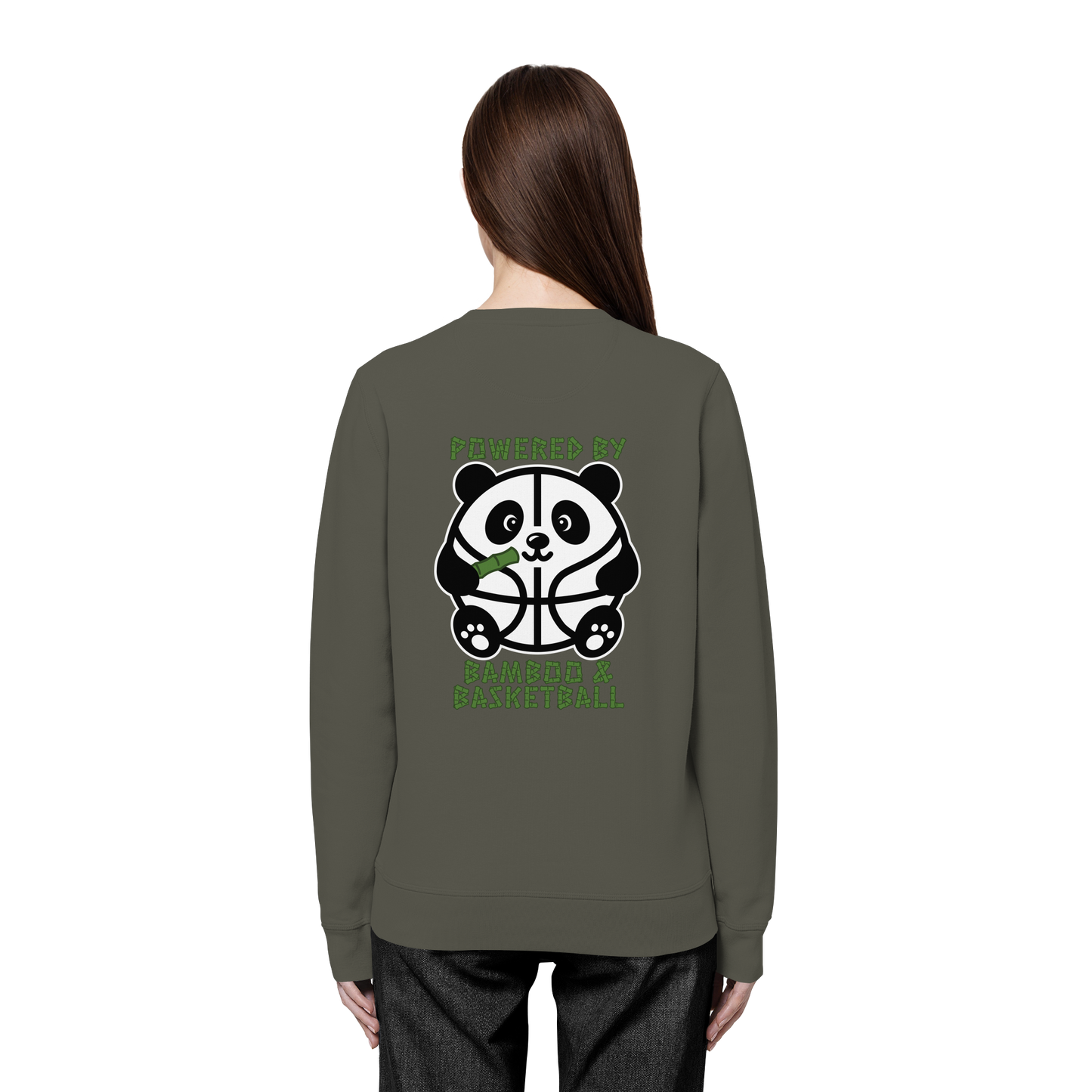 Basketball Panda Backprint - Organic Basic Unisex Sweatshirt