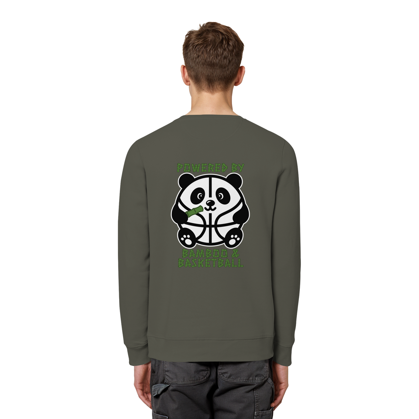 Basketball Panda Backprint - Organic Basic Unisex Sweatshirt