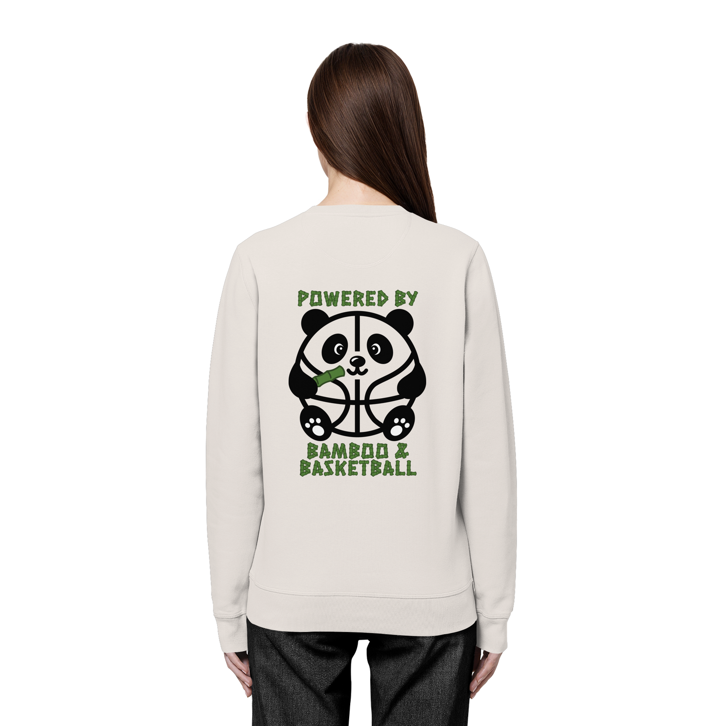 Basketball Panda Backprint - Organic Basic Unisex Sweatshirt