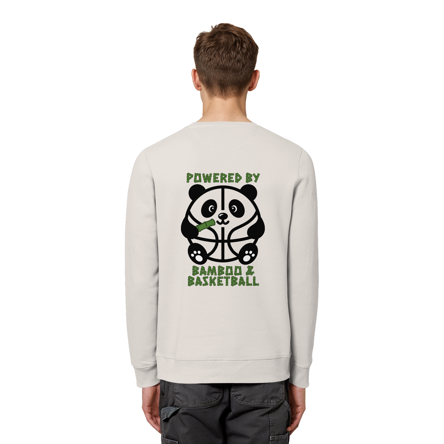 Basketball Panda Backprint - Organic Basic Unisex Sweatshirt
