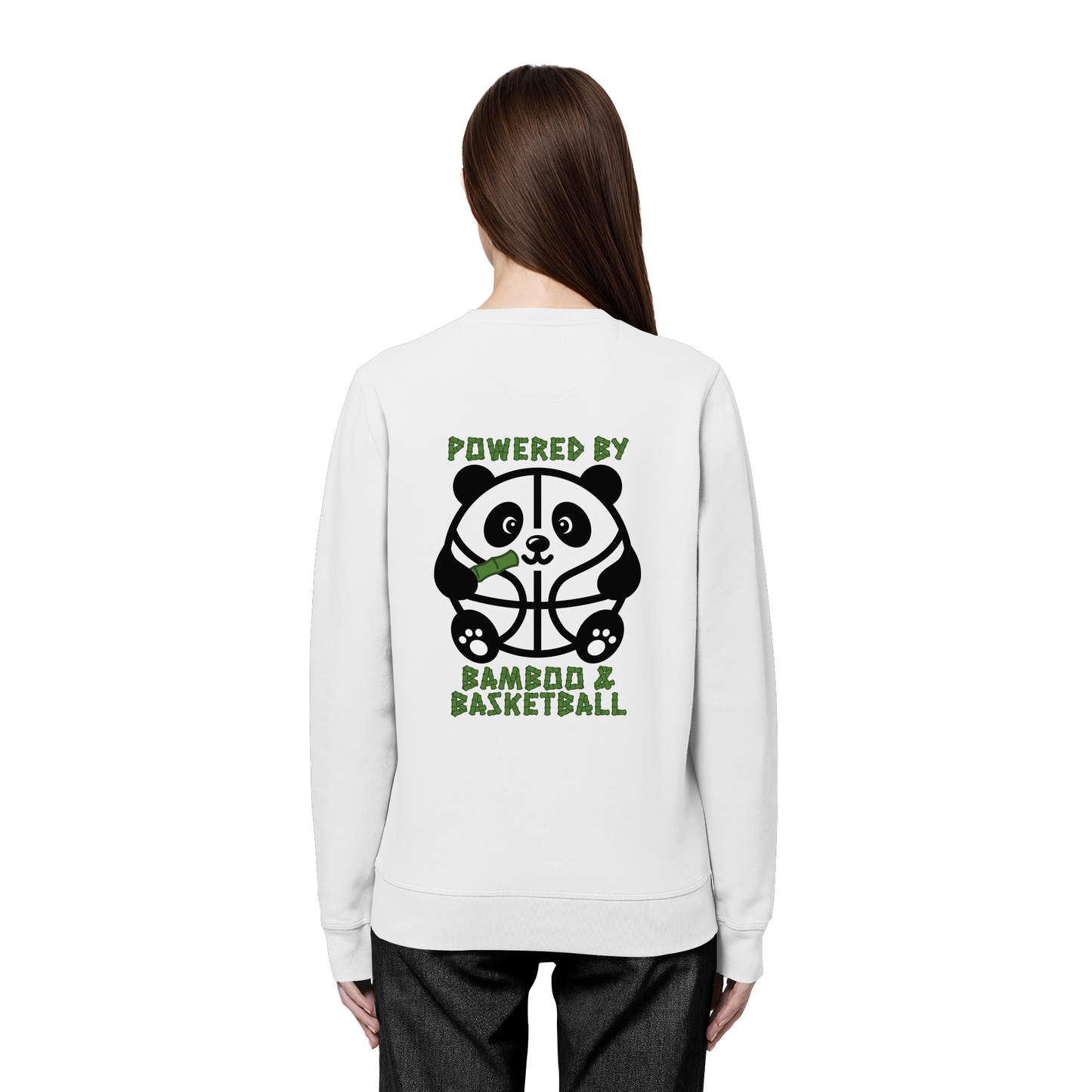 Basketball Panda Backprint - Organic Basic Unisex Sweatshirt