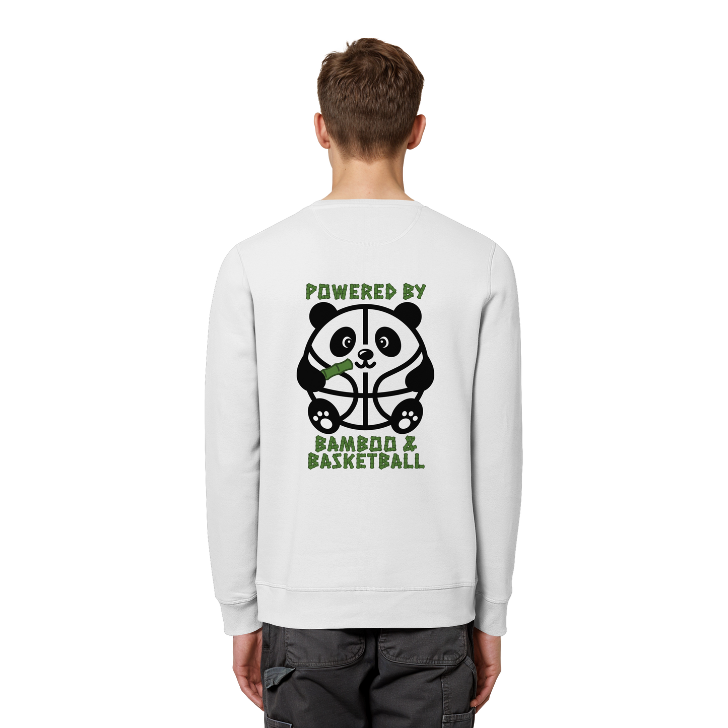Basketball Panda Backprint - Organic Basic Unisex Sweatshirt