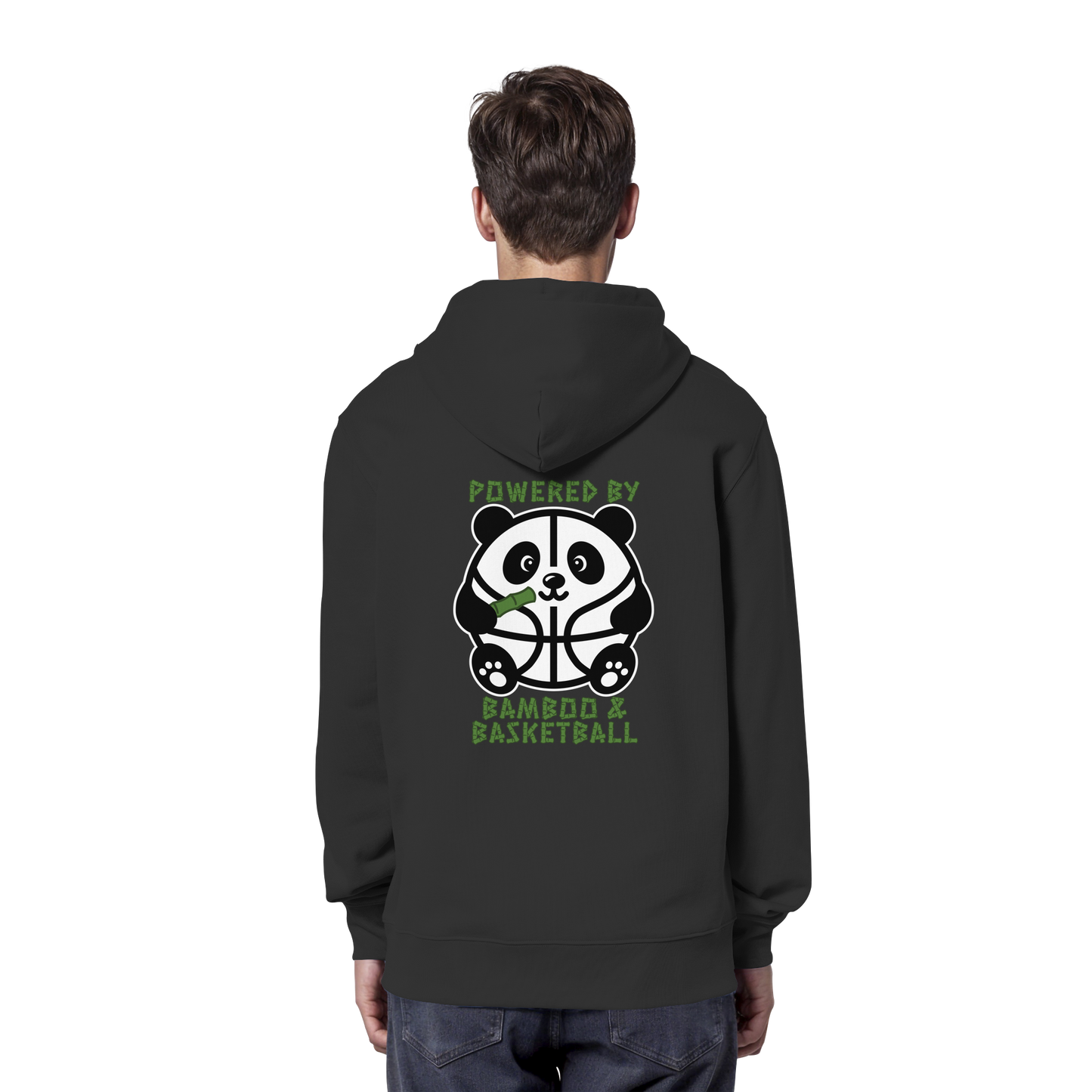 Basketball Panda Backprint - Organic Hoodie