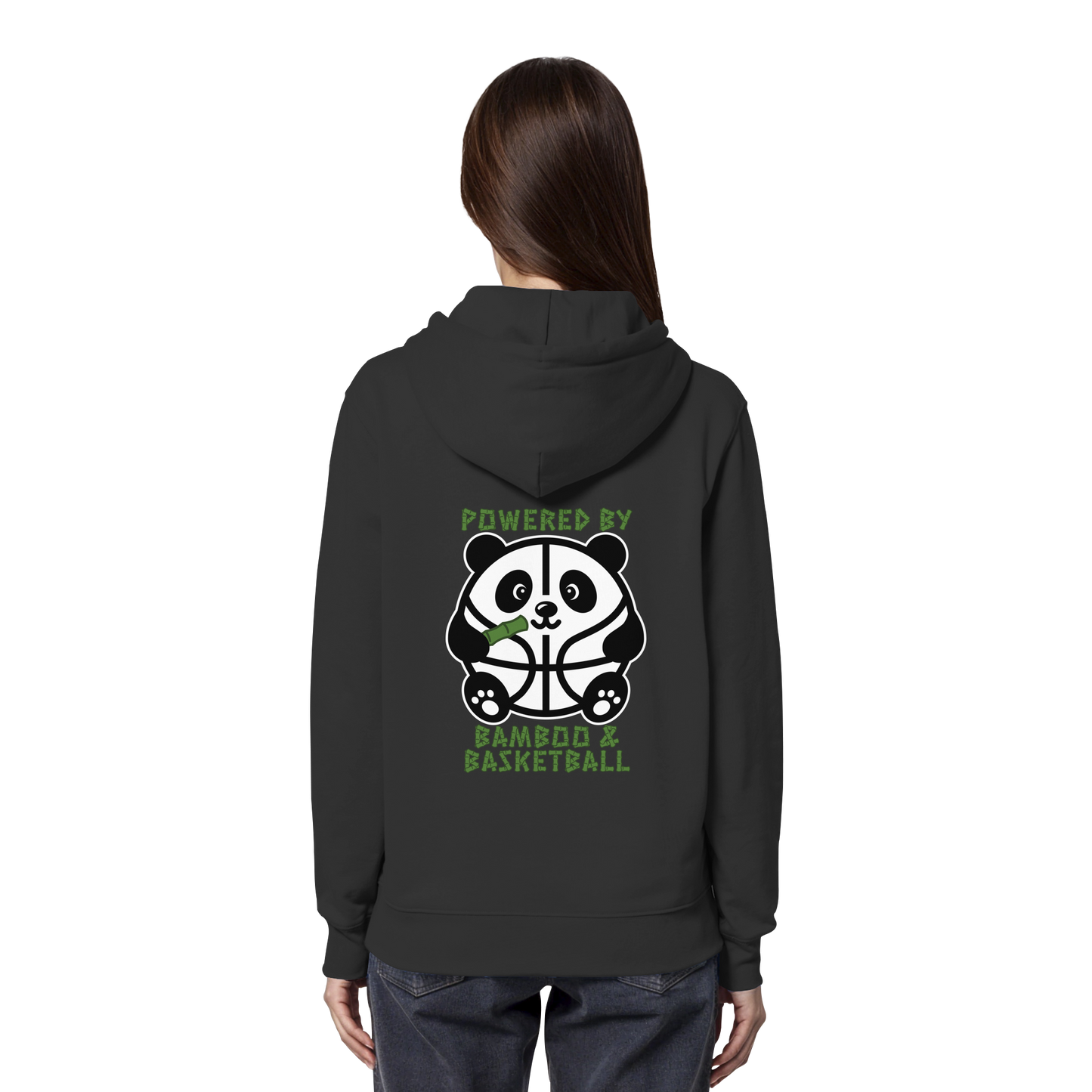 Basketball Panda Backprint - Organic Hoodie