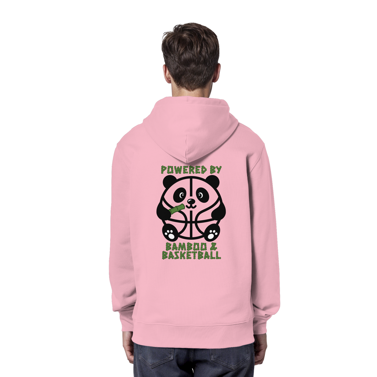 Basketball Panda Backprint - Organic Hoodie
