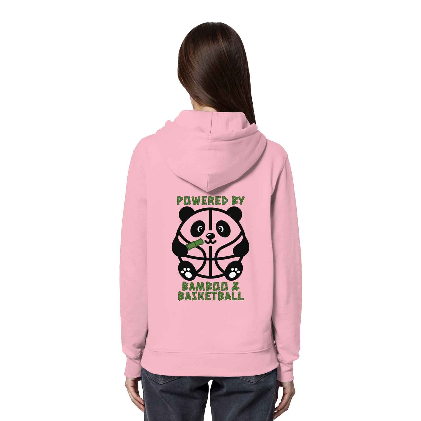 Basketball Panda Backprint - Organic Hoodie