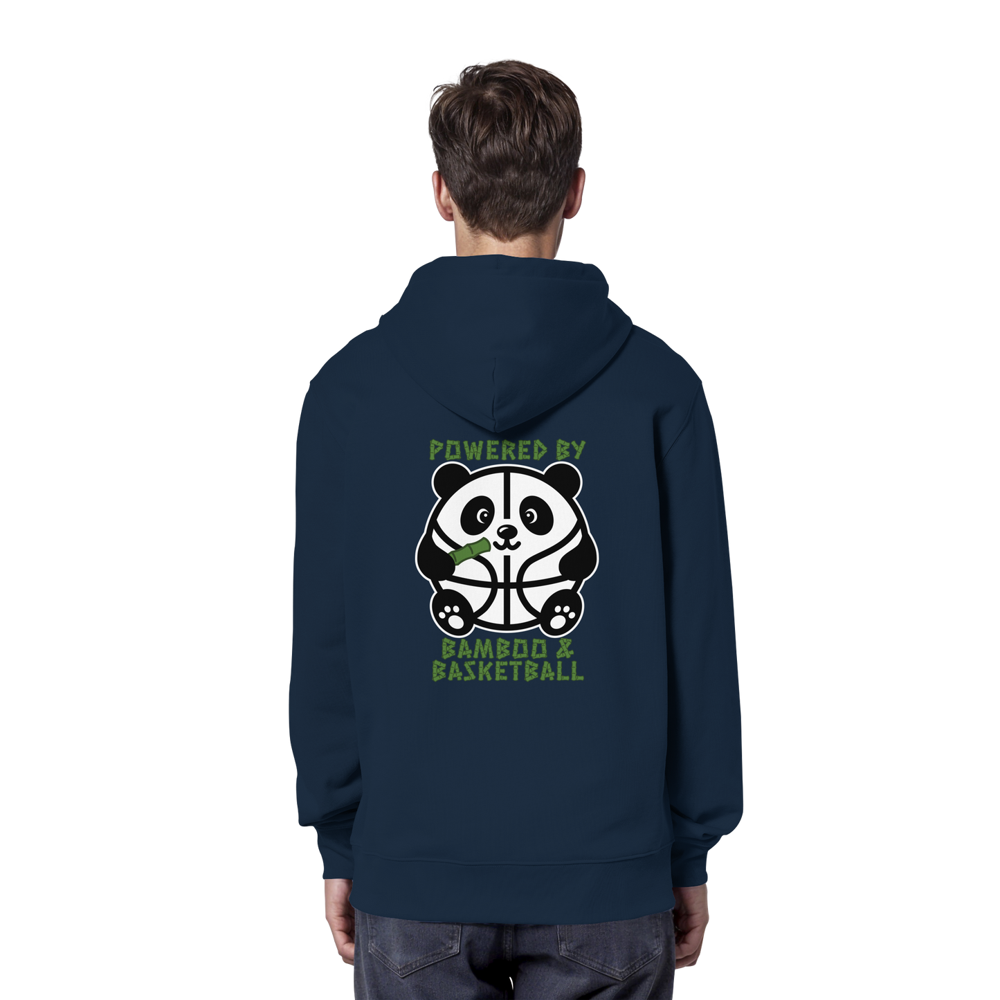 Basketball Panda Backprint - Organic Hoodie