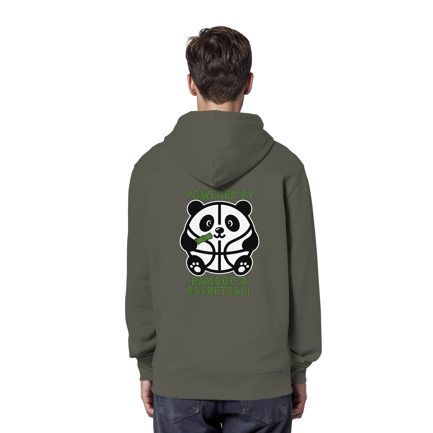 Basketball Panda Backprint - Organic Hoodie