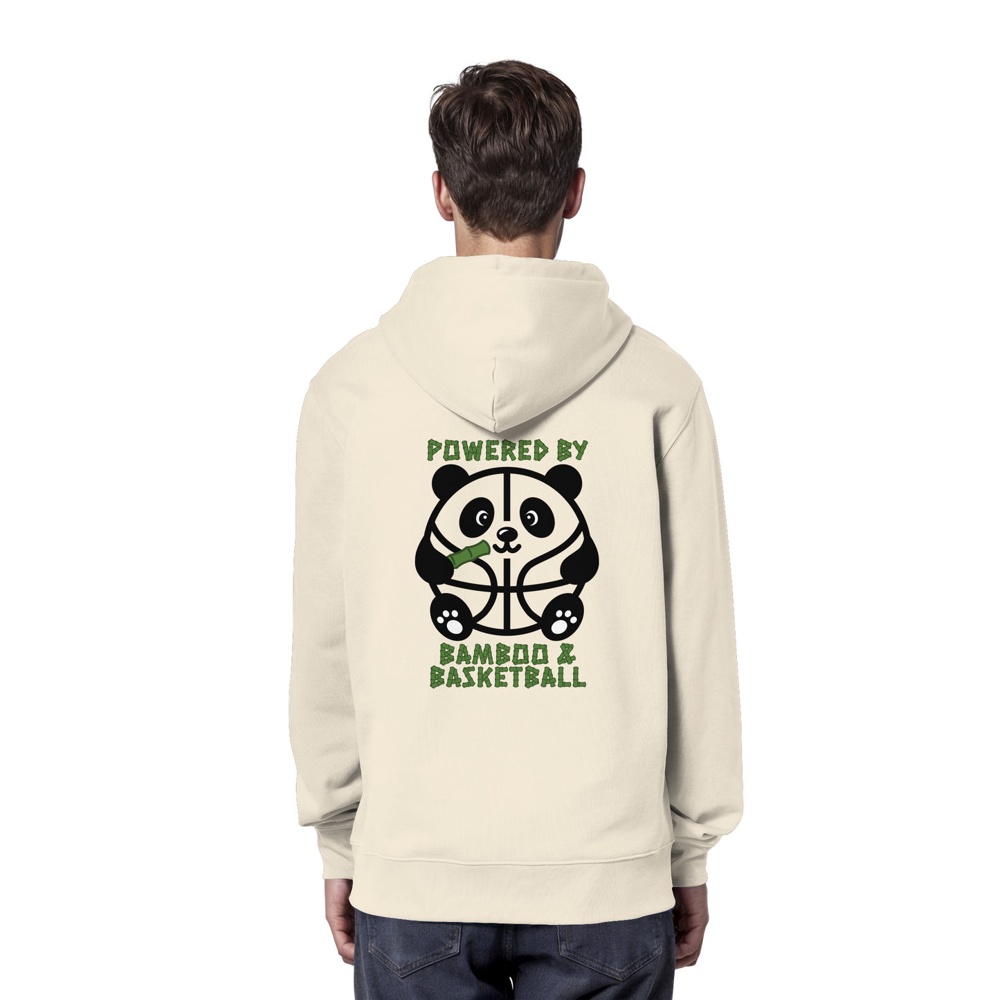 Basketball Panda Backprint - Organic Hoodie
