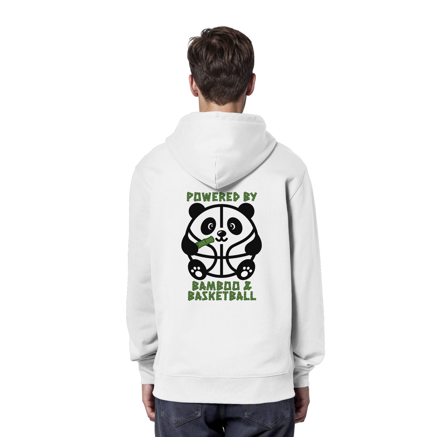 Basketball Panda Backprint - Organic Hoodie