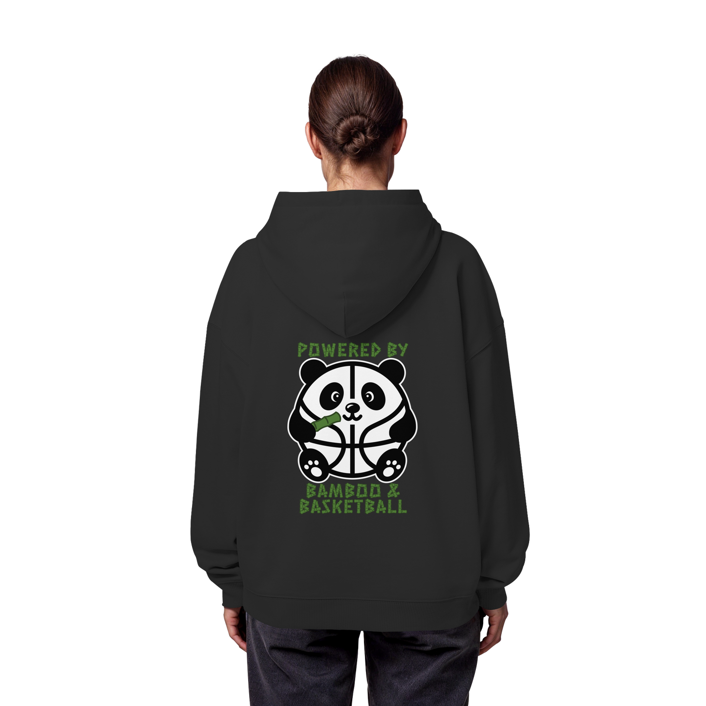 Basketball Panda Backprint - Organic Oversize Hoodie