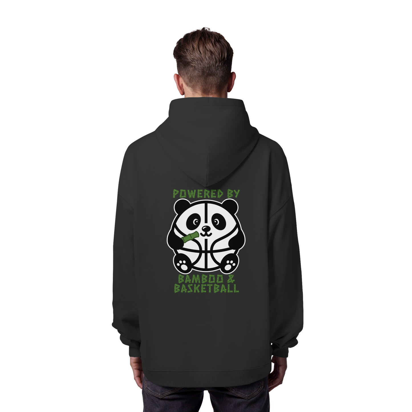 Basketball Panda Backprint - Organic Oversize Hoodie
