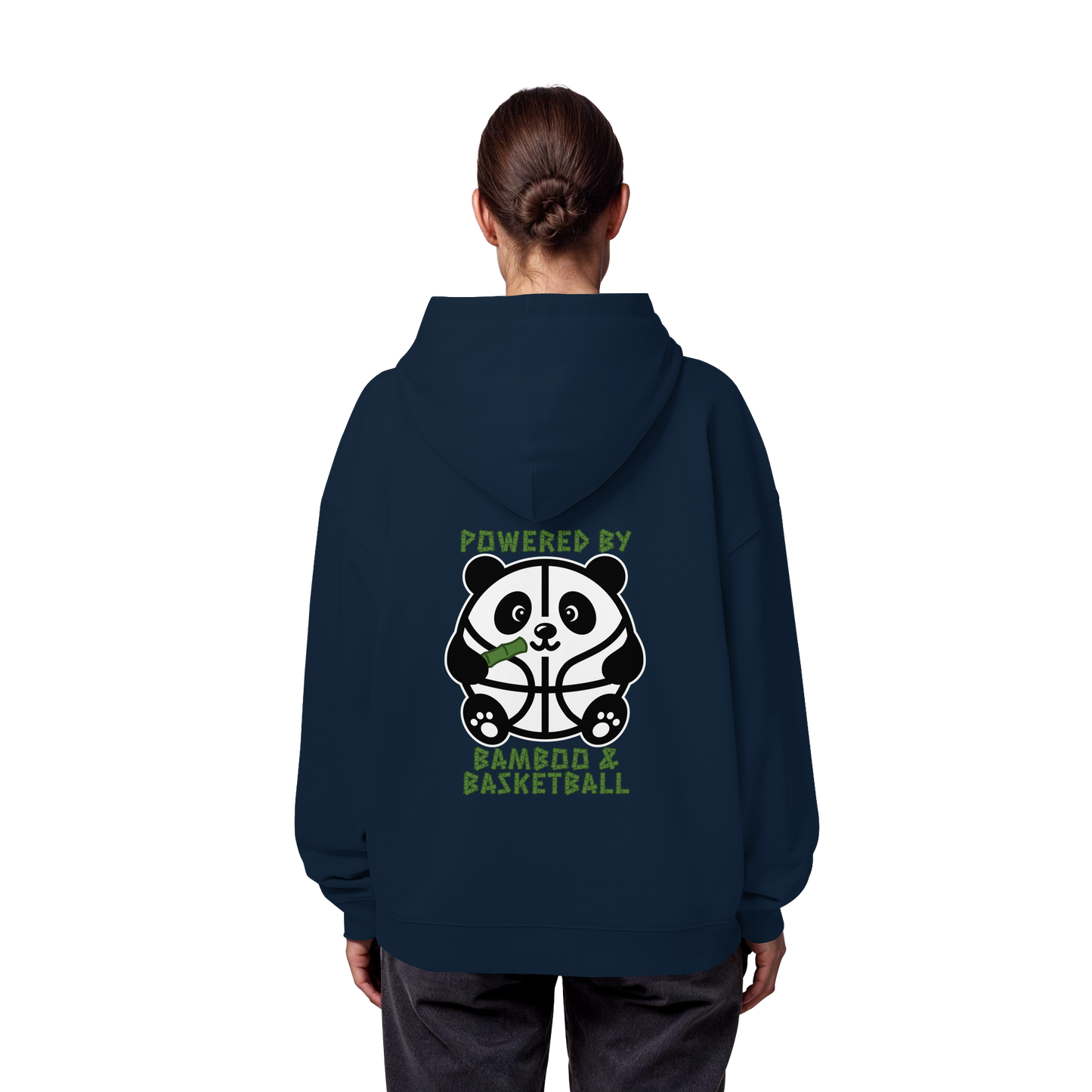 Basketball Panda Backprint - Organic Oversize Hoodie