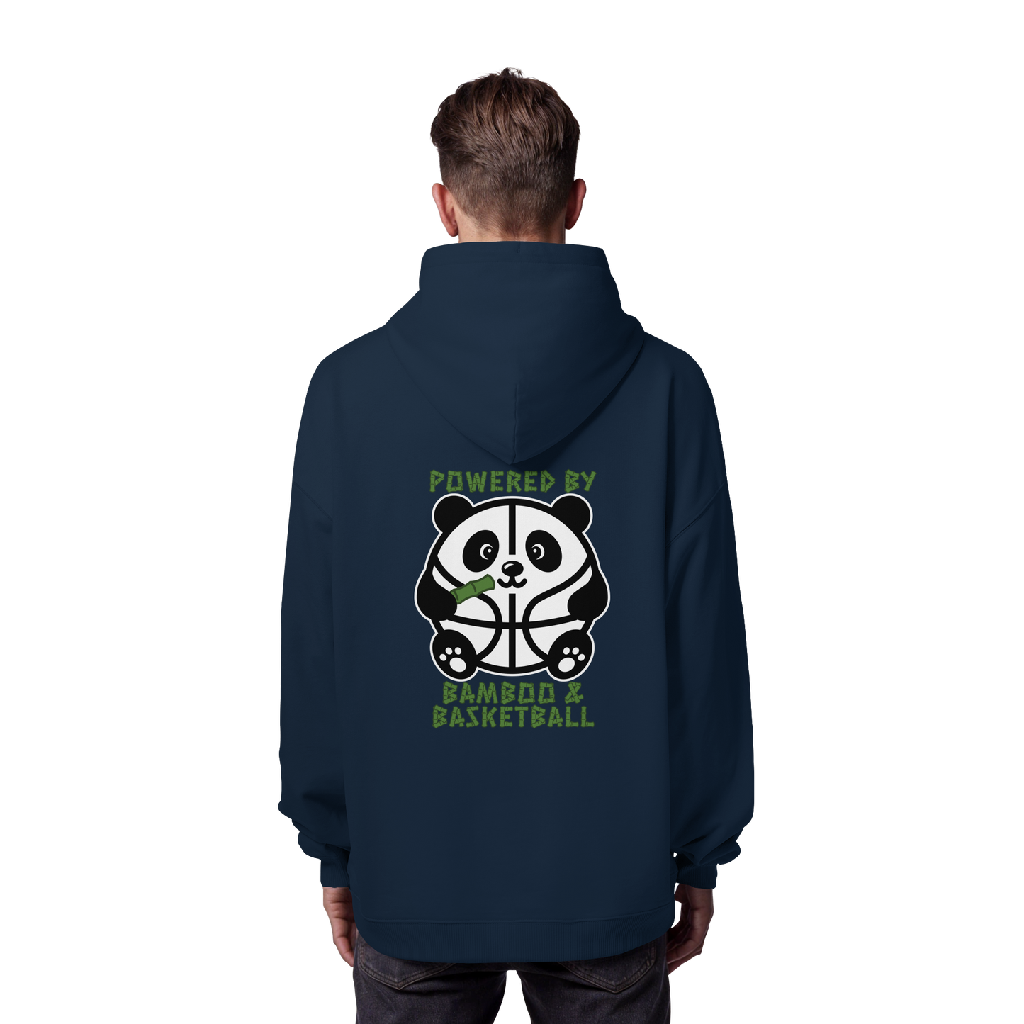 Basketball Panda Backprint - Organic Oversize Hoodie