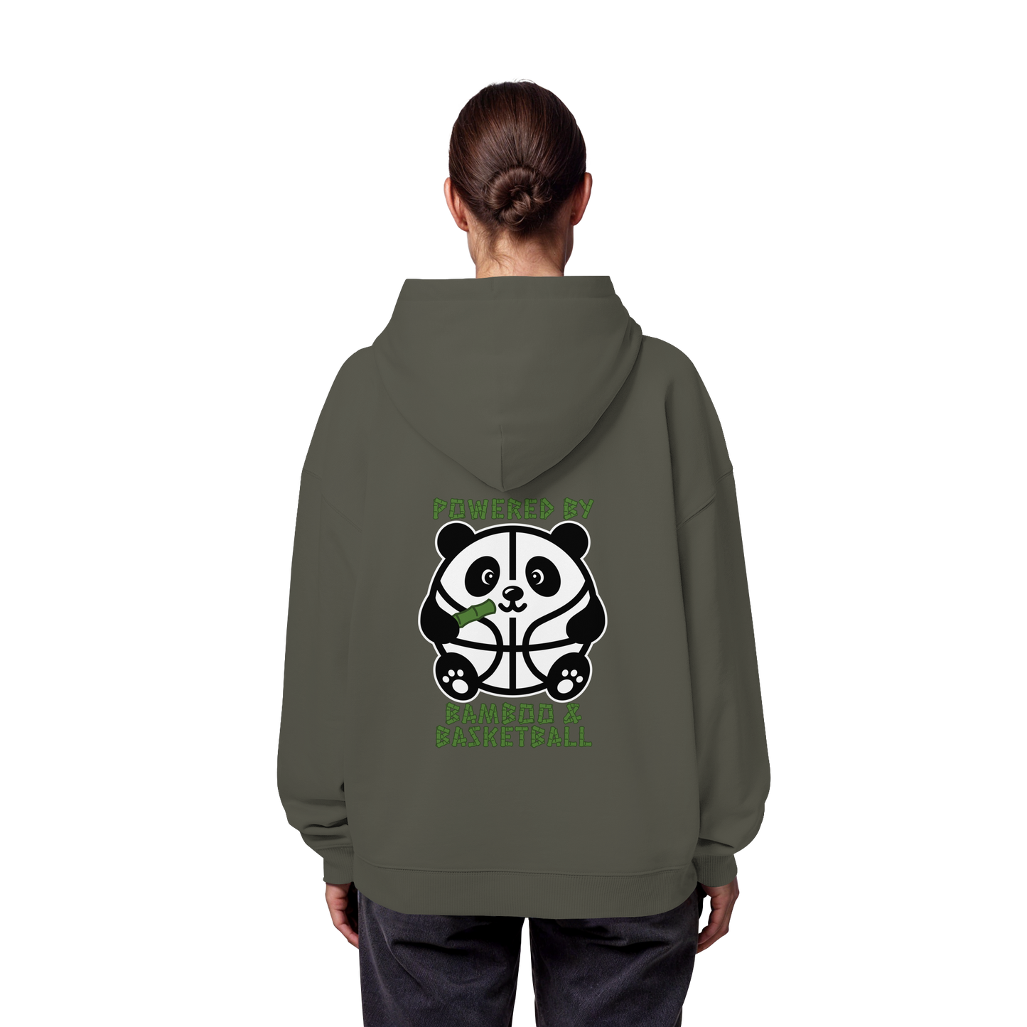 Basketball Panda Backprint - Organic Oversize Hoodie