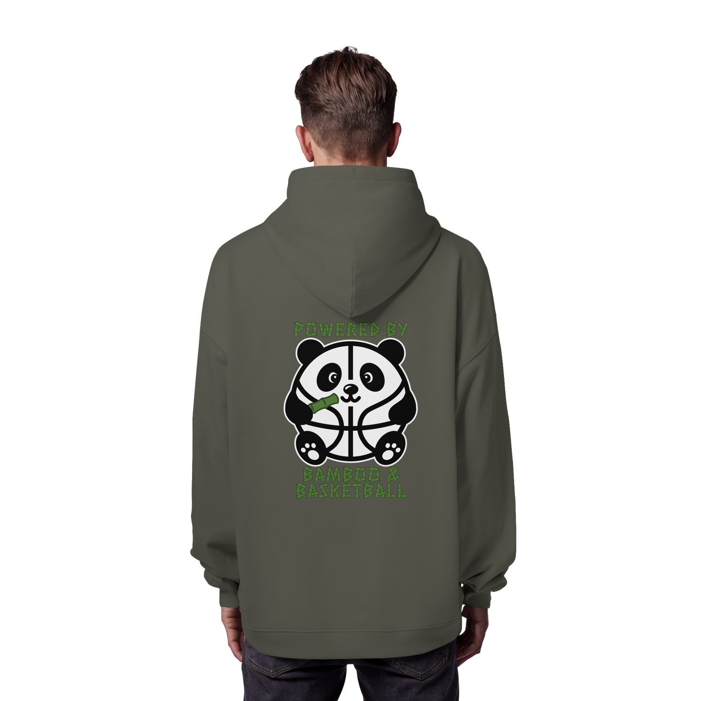 Basketball Panda Backprint - Organic Oversize Hoodie