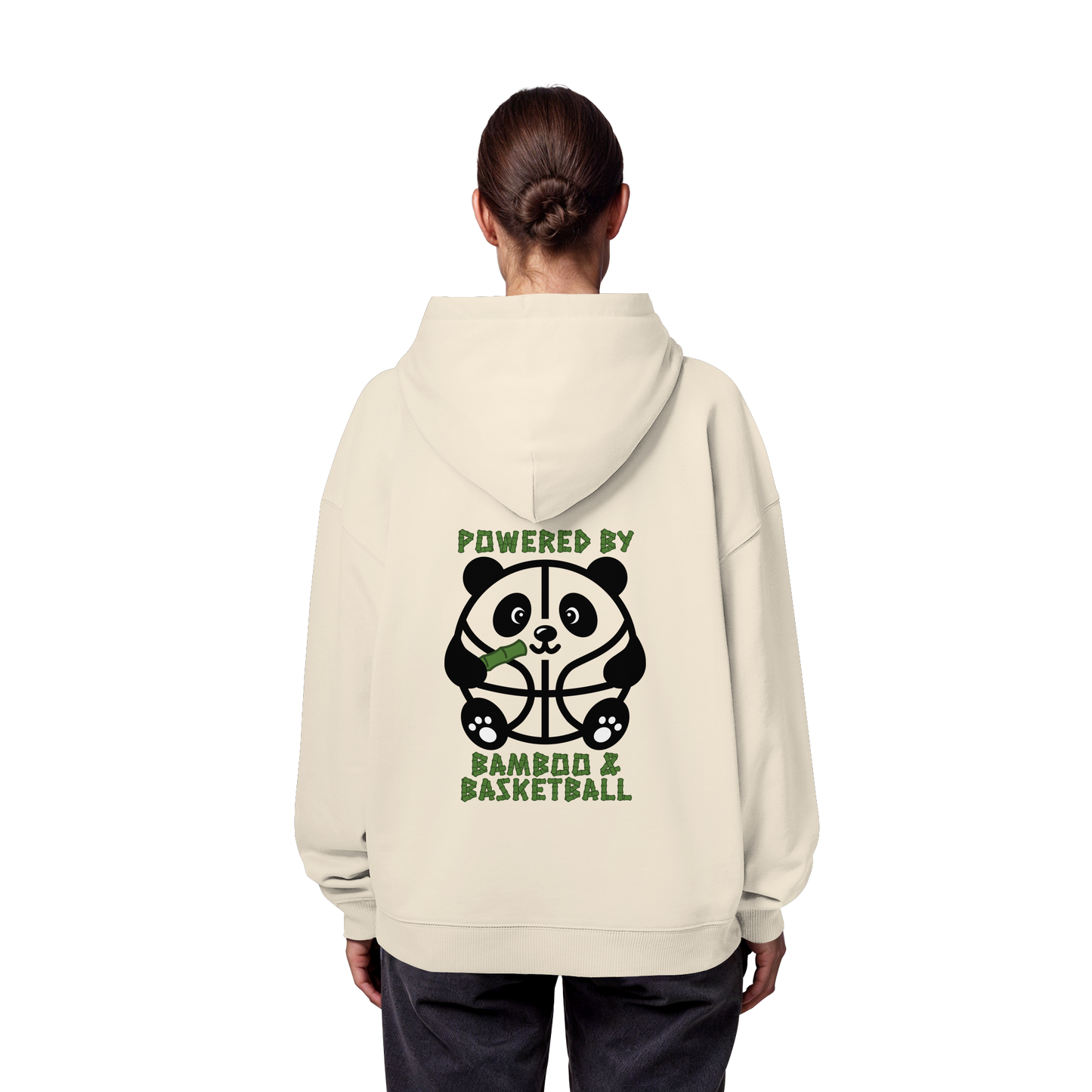 Basketball Panda Backprint - Organic Oversize Hoodie