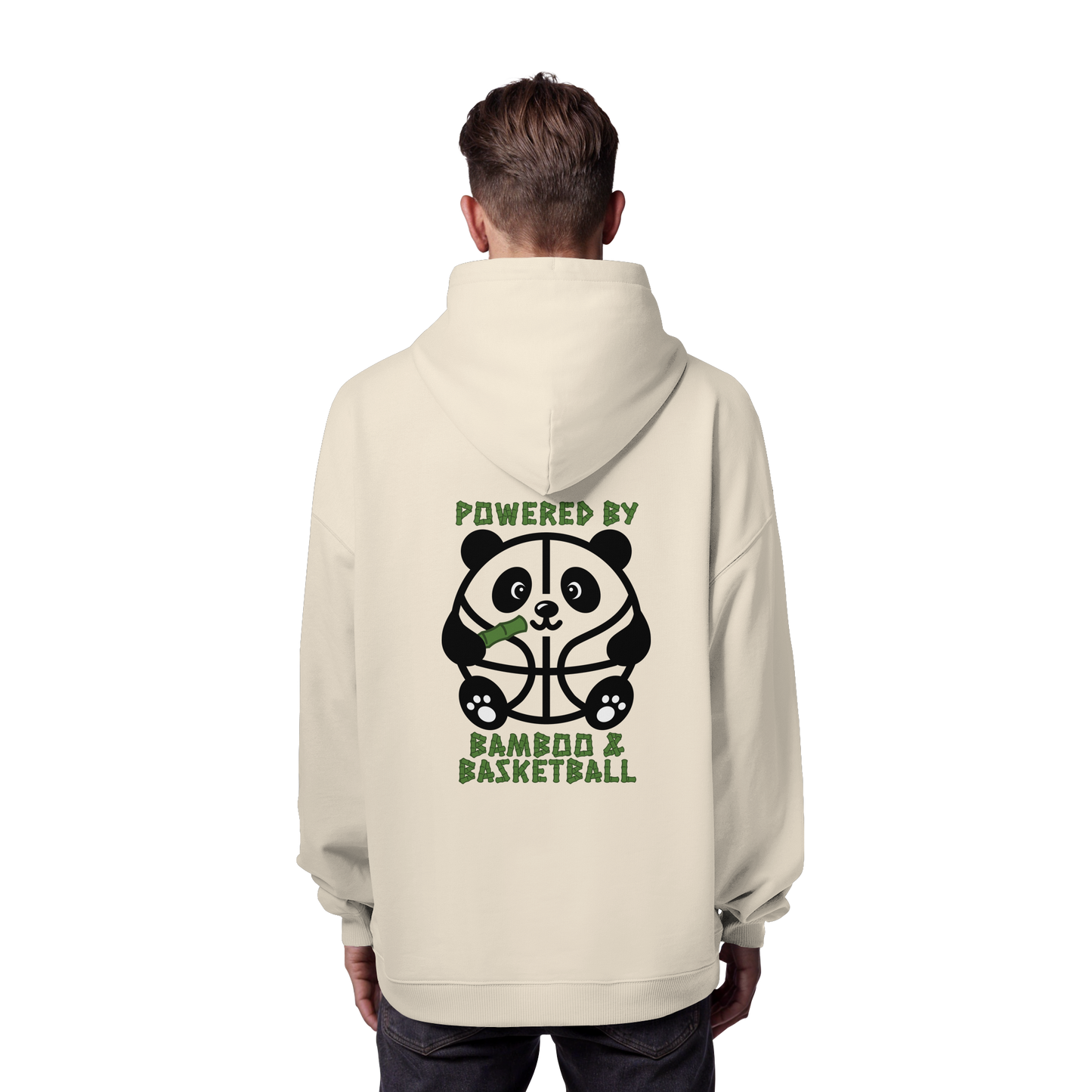 Basketball Panda Backprint - Organic Oversize Hoodie
