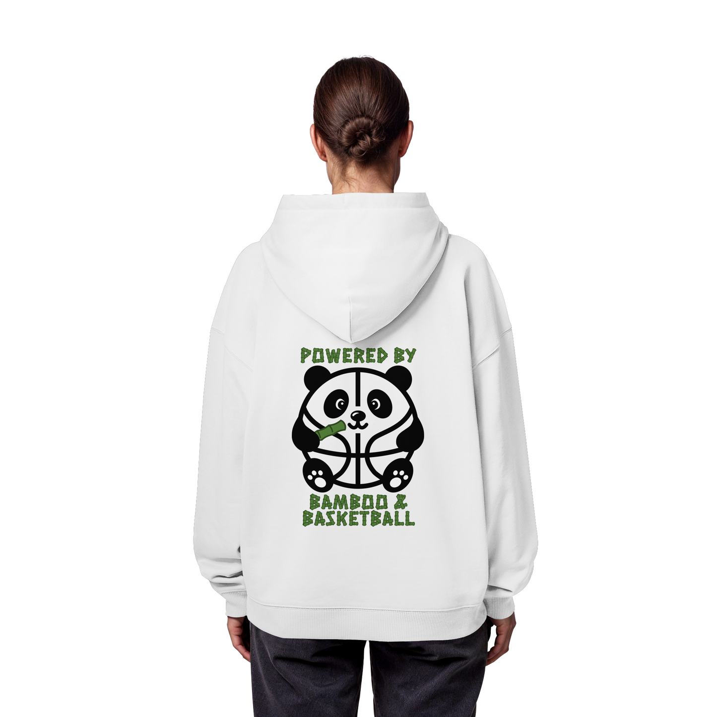 Basketball Panda Backprint - Organic Oversize Hoodie
