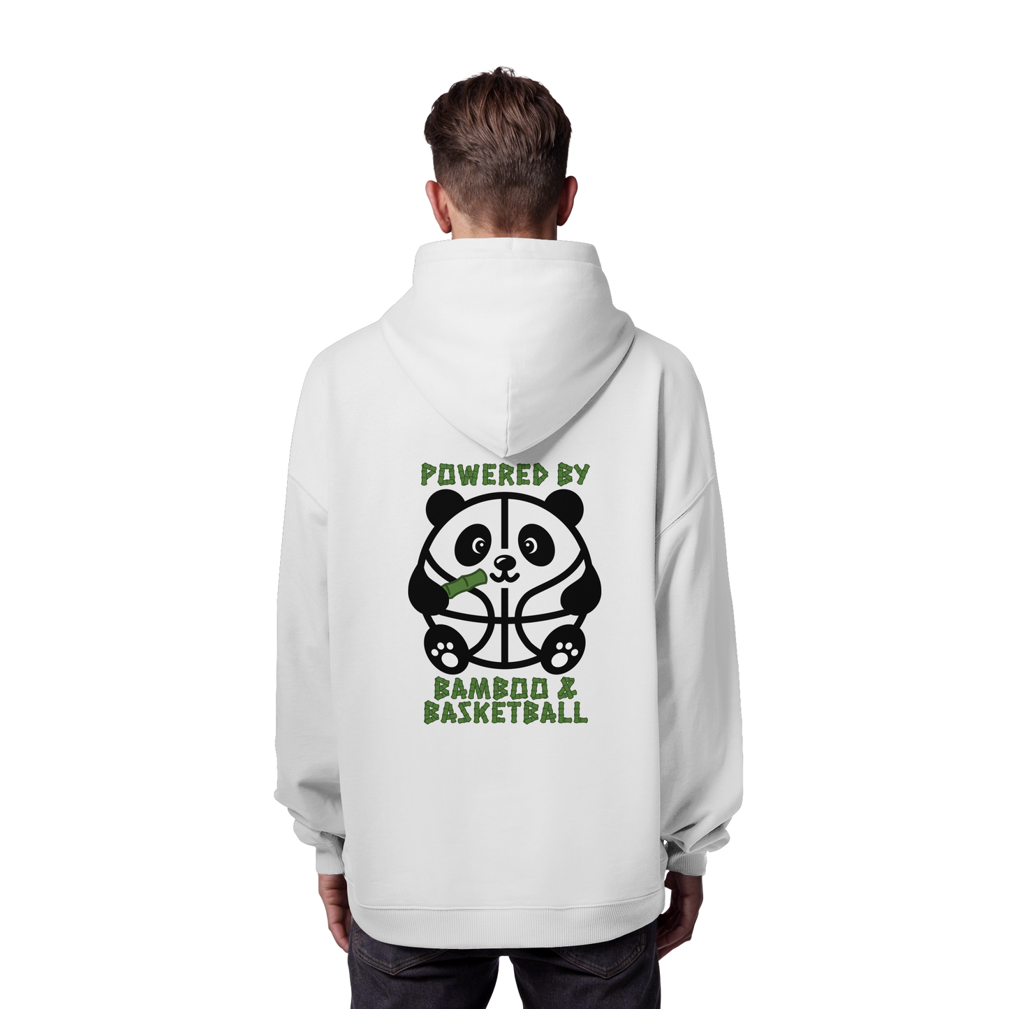 Basketball Panda Backprint - Organic Oversize Hoodie